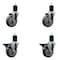 Service Caster 4'' Thermoplastic Rubber Wheel Swivel 1-3/4'' Expanding Stem Caster Set 2 Brakes, 4PK SCC-EX20S414-TPRB-2-PLB-2-134 - alternate 1